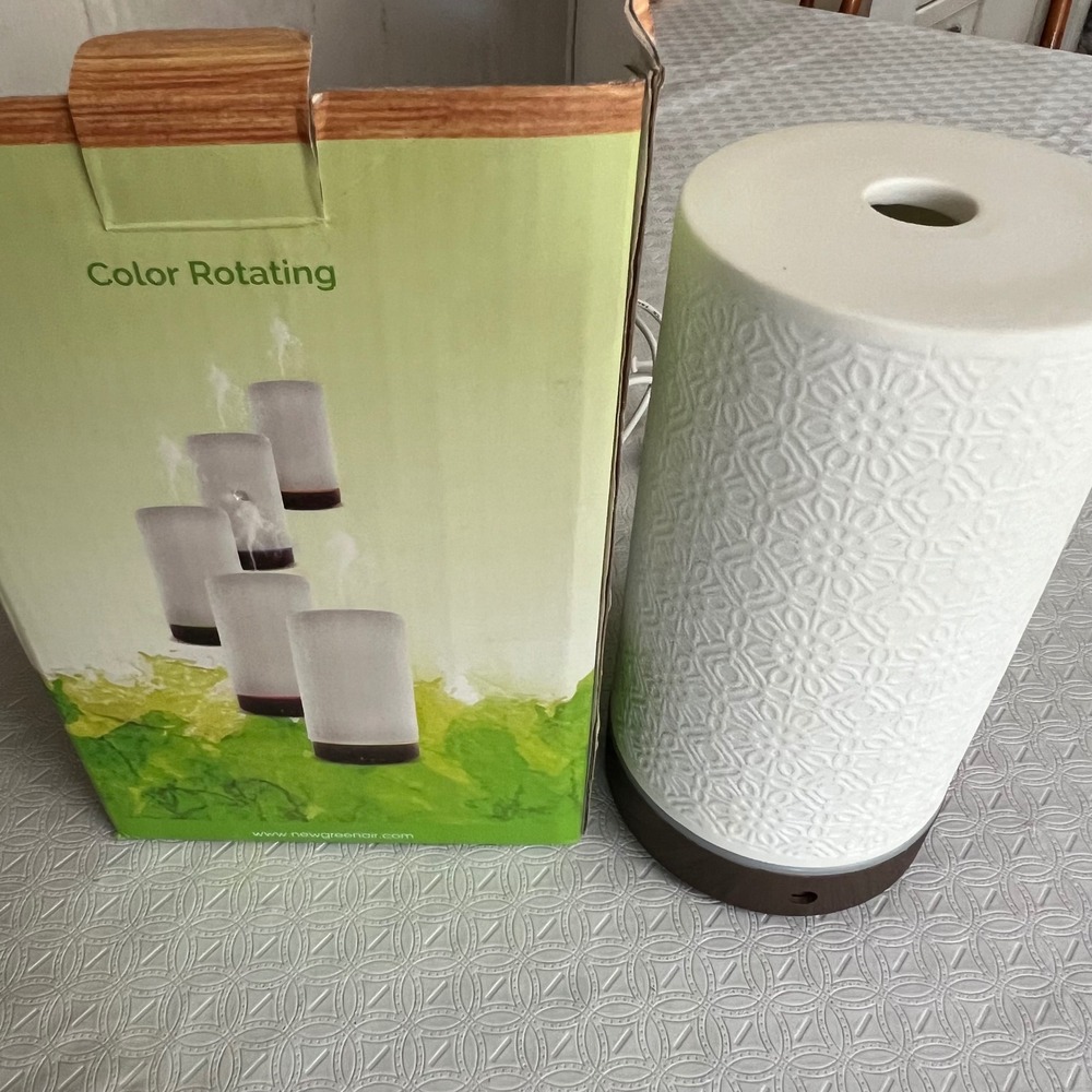 Greenair Rosa Ceramic Ultrasonic Essential Oil Diffuser White Floral 14 Hour